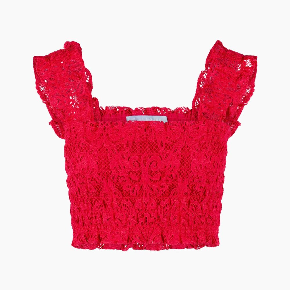 Hill House Home The Azalea Nap Top - Cerise Lace Size MCerise Lace / M
